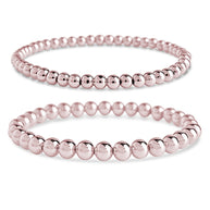 Sterling Silver Beaded Stretch Bracelet Sets