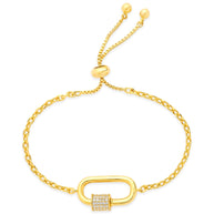 CZ Carabiner Bolo Bracelet