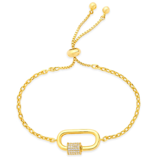 CZ Carabiner Bolo Bracelet