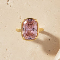 Sterling Silver Elongated Cushion Pink Sapphire CZ Cocktail Ring