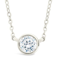 Sterling Silver Round Bezel Set Pendant