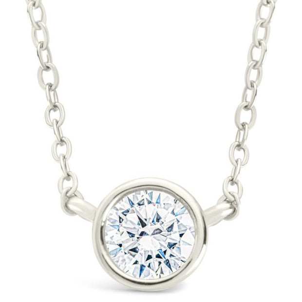 Sterling Silver Round Bezel Set Pendant