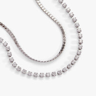 Double Strand Crystal Tennis Chain Bracelet