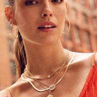 Hexagon Tag Initial Pendant Necklace
