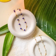 Margarita Chains - Lapis and Chalcedony