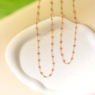 Margarita Chains - Green Onyx, Moonstone, Coral