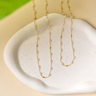 Margarita Chains - Green Onyx, Moonstone, Coral