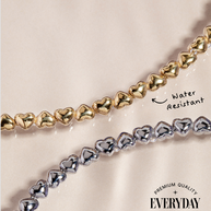 Heart Charm Tennis Bracelet