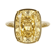 Sterling Silver Elongated Cushion Light Yellow CZ Cocktail Ring