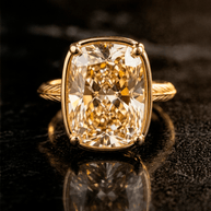 Sterling Silver Elongated Cushion Light Yellow CZ Cocktail Ring