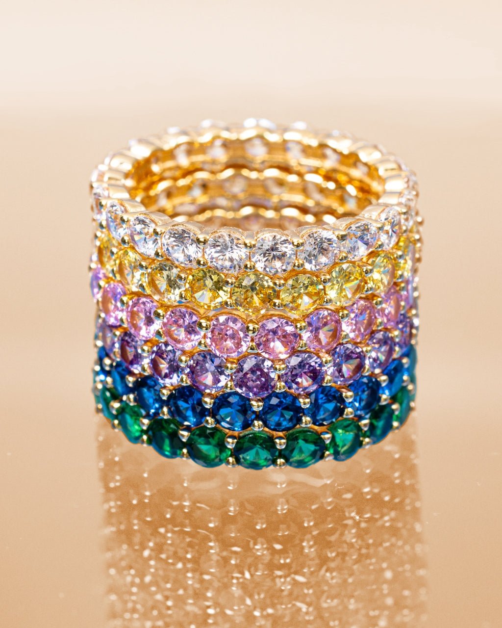 Sterling Silver Gracie Canary CZ Eternity Ring