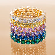 Sterling Silver Gracie Canary CZ Eternity Ring