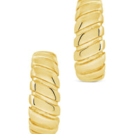 Ribbed Textured Huggie Hoop Earrings
