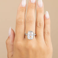 Sterling Silver Elongated Cushion Cocktail Ring