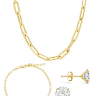 Sterling Silver Paperclip & Everyday Studs Jewelry Bundle