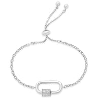 CZ Carabiner Bolo Bracelet