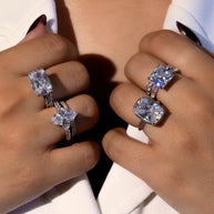Sterling Silver Princess Baguette Ring