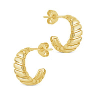 Ribbed Textured Huggie Hoop Earrings