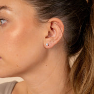 Sterling Silver 4mm CZ Stud Earrings