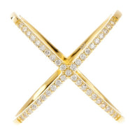 Sterling Silver CZ Criss Cross Ring