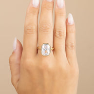 Sterling Silver Elongated Cushion Cocktail Ring 4ct & 8ct