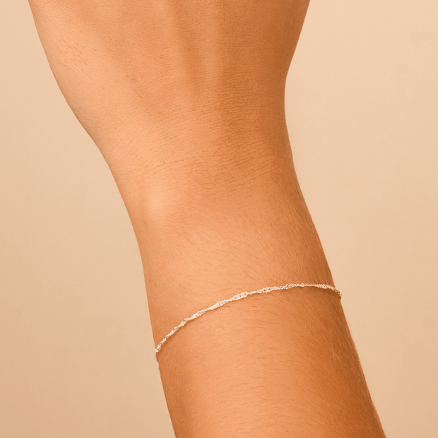 Sterling Silver Janina Delicate Twisted Chain Bracelet