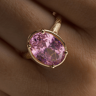 Sterling Silver Oval Cut Pink Sapphire CZ Cocktail Ring