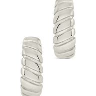 Ribbed Textured Huggie Hoop Earrings