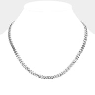 6 Diamond Cut Stainless Steel 18 Inch 6.2mm Cuban Metal Chain Necklace