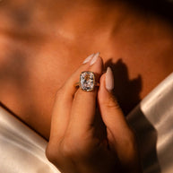 Sterling Silver Elongated Cushion Cocktail Ring 4ct & 8ct