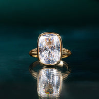 Sterling Silver Elongated Cushion Cocktail Ring