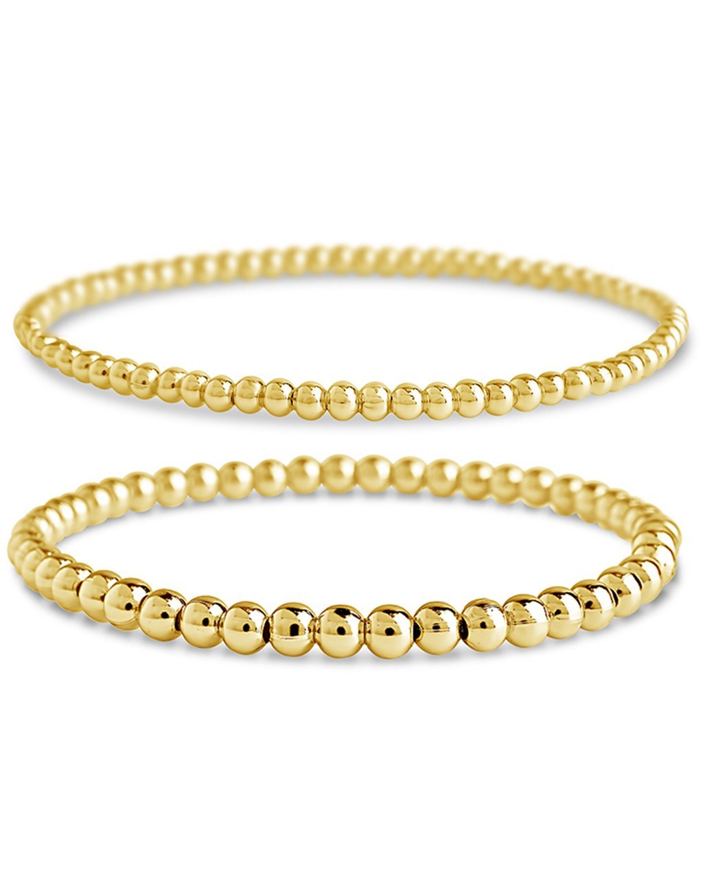 Sterling Silver Beaded Stretch Bracelet Sets