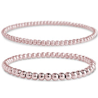 Sterling Silver Beaded Stretch Bracelet Sets