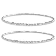 Sterling Silver Beaded Stretch Bracelet Sets