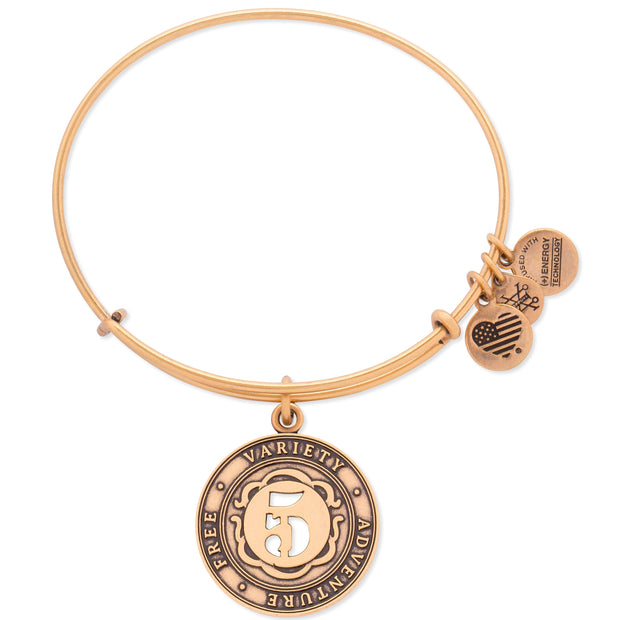 Number 5 Charm Bangle Bracelet | Free, Variety, and Adventure