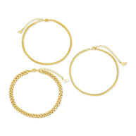 Adalina Three Chain Anklet Set