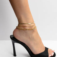 Adalina Three Chain Anklet Set