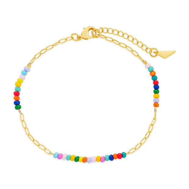 Iridiana Rainbow Beaded Anklet