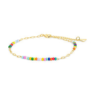 Iridiana Rainbow Beaded Anklet