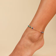 Iridiana Rainbow Beaded Anklet