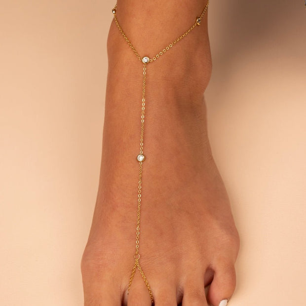 Sylvia CZ Chain Toe Anklet