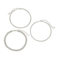 Adalina Three Chain Anklet Set