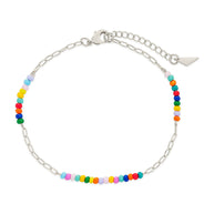 Iridiana Rainbow Beaded Anklet