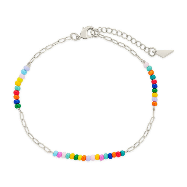 Iridiana Rainbow Beaded Anklet