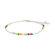 Iridiana Rainbow Beaded Anklet