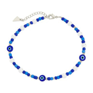 Sibyl Evil Eye Charm & Pearl Anklet