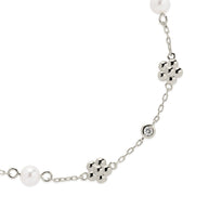 June Pearl & Flower Charm Anklet