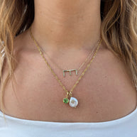 Initial E Precious Elongated Necklace