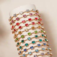 February Birthstone Emerald Cut Bangle