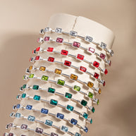 May Birthstone Emerald Cut Bangle